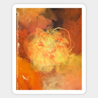 Paint Abstract Artistic Color Yellow Orange Magnet